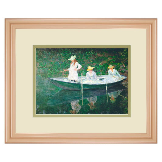 Classy Living Tranquil Rowers Wall Art 40x34in | Transitional Rose Gold MDF Frame and Paper Print | Living Room & Office Decor | 1 x 40 x | Model DM5700
