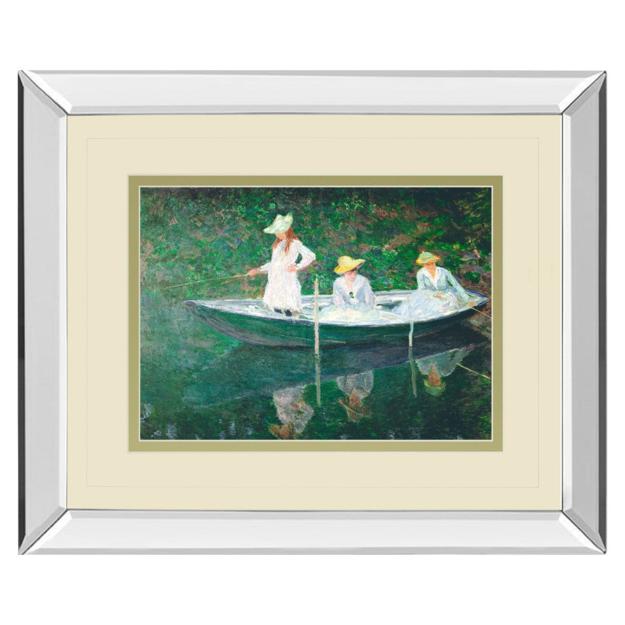 Classy Living Tranquil Rowers 40x34in Wall Art | Transitional Mirrored Frame and Double Matting | Living Room & Office Decor | 3 x 40 x | Model DM5700MF