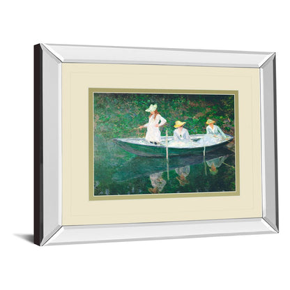 Classy Living Tranquil Rowers 40x34in Wall Art | Transitional Mirrored Frame and Double Matting | Living Room & Office Decor | 3 x 40 x | Model DM5700MF