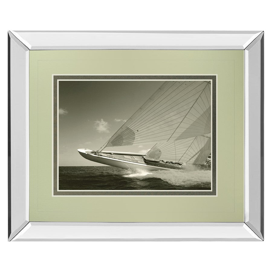 Classy Living Sailing Elegance 40x34in Wall Art | Traditional Mirrored Frame & Double Matting | Living Room & Office Decor | 40 x 34 x 3 | Model DM5702MF