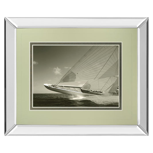 Classy Living Sailing Elegance 40x34in Wall Art | Traditional Mirrored Frame & Double Matting | Living Room & Office Decor | 40 x 34 x 3 | Model DM5702MF