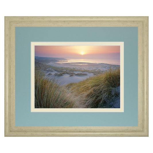 Classy Living Serene Dunes 40x34in Rectangular Wall Art | Contemporary Paper Print in Ivory Bliss MDF Frame | Living Room & Bedroom | Model DM5703