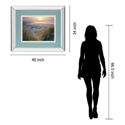 Classy Living Serene Dunes 40x34 Wall Art | Contemporary Coastal Landscape with Mirrored Frame | Living Room & Bedroom Decor | 40 x 34 x | Model DM5703MF