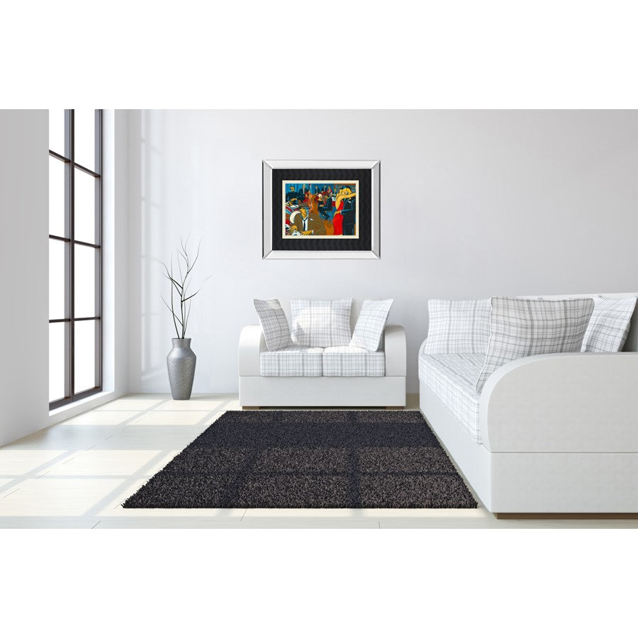 Classy Living After Hours 40x34in Wall Art | Contemporary Mirrored Frame Jazz Club Scene | Living Room & Entertainment Space Decor | 3 x | Model DM5704MF