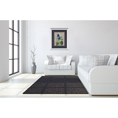 Classy Living Midnight Iris Garden 34x40in Wall Art | Transitional Mirrored Frame | Living Room & Bedroom Botanical Decor | 3 x 34 x 40 in | Model DM5706MF