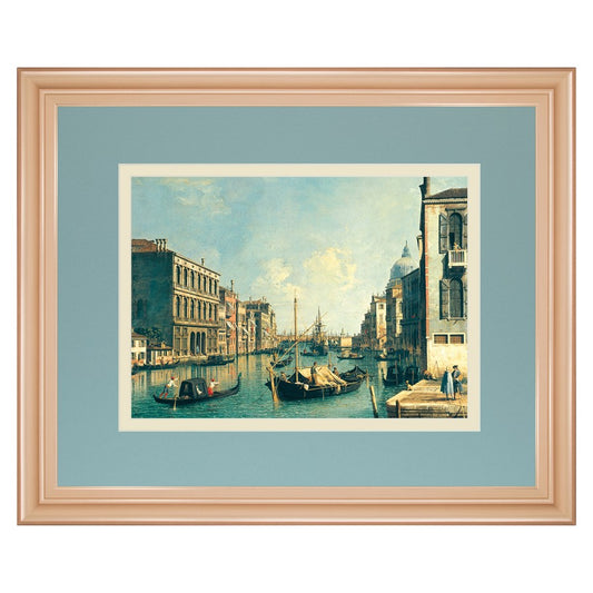 Classy Living Serene Gondola Passage 40x34in Wall Art | Transitional Rose Gold MDF Frame and Paper Print | Living Room & Office Decor | 1 x | Model DM5719