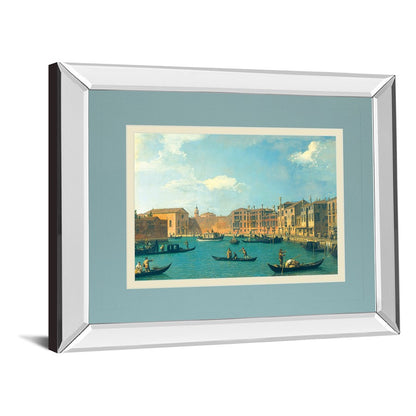 Classy Living Venetian Canal View Wall Art 40x34in | Transitional Mirrored Frame | Living Room & Office Decor | 40 x 34 x 3 in | Model DM5720MF