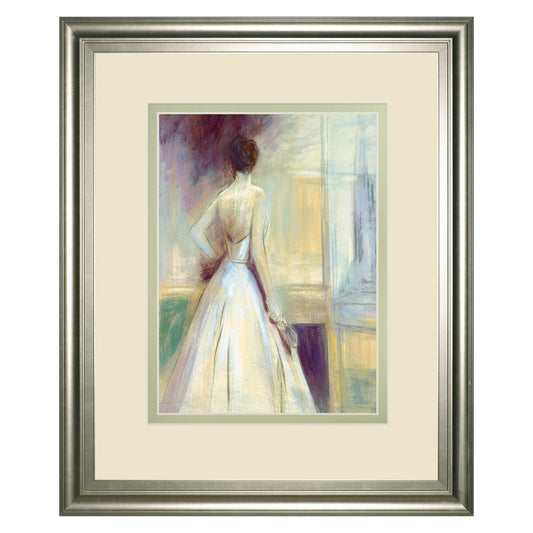 Classy Living Quiet Elegance 34x40in Wall Art | Transitional Silver Serenity MDF Frame & Paper Print | Living Room & Bedroom Decor | 34 x | Model DM5721