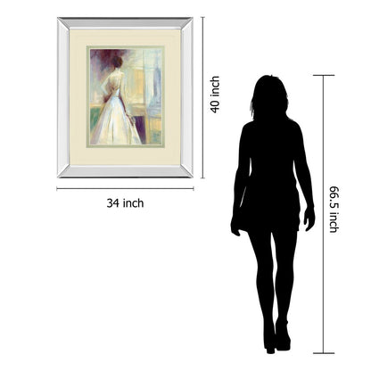 Classy Living Quiet Elegance Wall Art 34x40in | Transitional Mirrored Frame | Living Room & Bedroom Wall Decor | 40 in H | Model DM5721MF