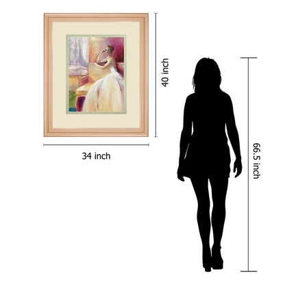 Classy Living Quiet Reflection 34x40in Wall Art | Transitional Rose Gold Frame and Paper Print | Living Room, Bedroom & Office Decor | 1 x | Model DM5722