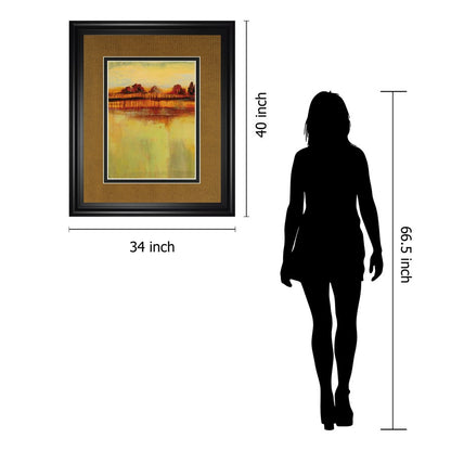 Classy Living October Sky I 34x40in Wall Art | Transitional Abstract Landscape in Midnight Aura Frame | Living Room & Office Decor | 1 x 34 | Model DM5726