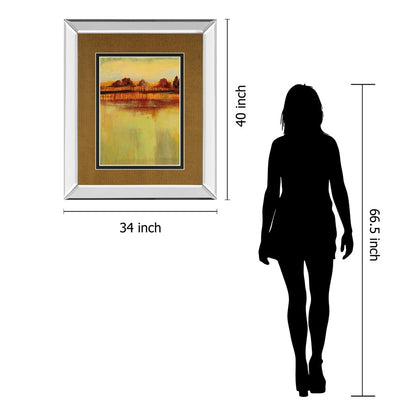 Classy Living October Sky I 34x40in Wall Art | Transitional Mirrored Frame | Living Room & Office Decor | 34 x 40 x 3 in | Model DM5726MF