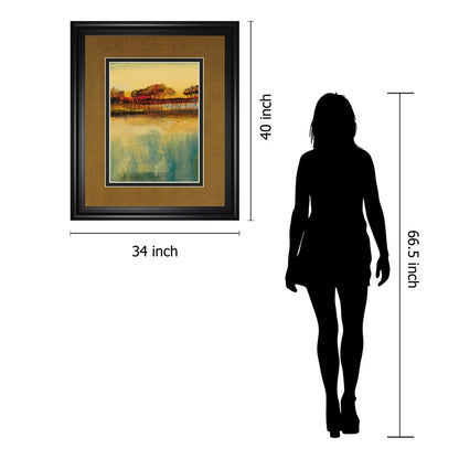 Classy Living October Sky II 34x40in Wall Art | Transitional Abstract Landscape in Midnight Aura Frame | Living Room & Office Decor | 1 x | Model DM5727