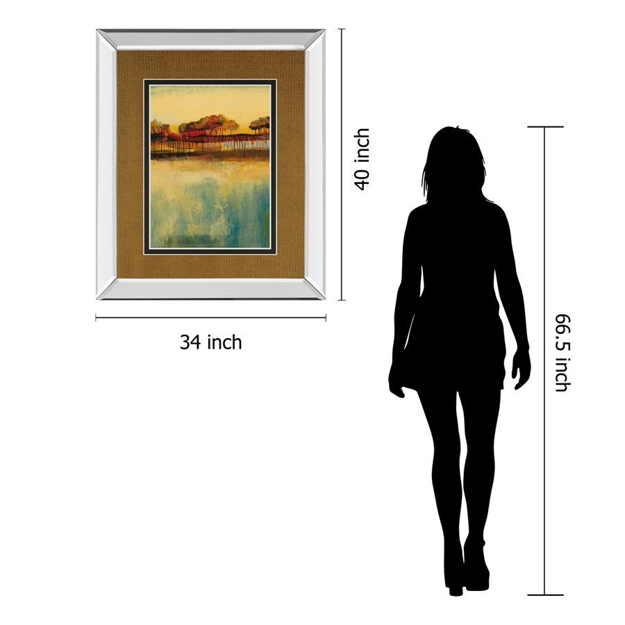 Classy Living October Sky II 34x40in Wall Art | Transitional Mirrored Frame Landscape | Living Room & Office Decor | 3 x 34 x 40 in | Model DM5727MF