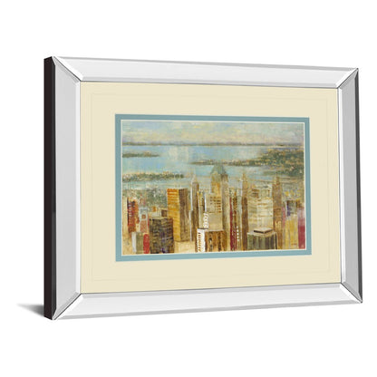 Classy Living Urban Serenity 40x34in Wall Art | Transitional Cityscape on Mirrored Frame | Living Room & Office Decor | 40 x 34 x 3 in | Model DM5730MF