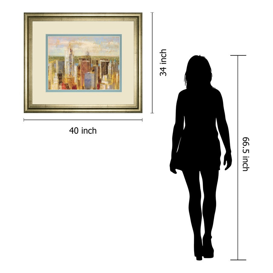 Classy Living Sunlit Towers Wall Art 40x34in | Transitional Crisp Chardonnay MDF Frame with Glass | Living Room & Office Decor | 1 x 40 x | Model DM5731