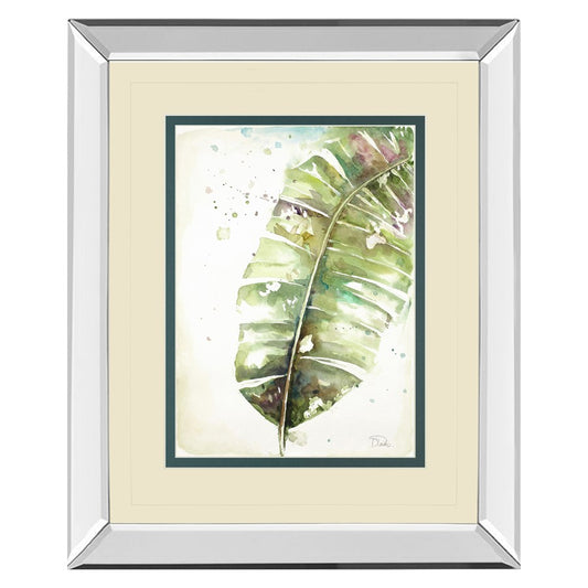 Classy Living Leaf Elegance 40in H Mirrored Wall Art | Contemporary Watercolor Leaf on Paper | Living Room & Bedroom Decor | 34 x 40 x 3 | Model DM5736MF