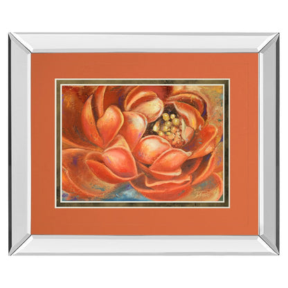 Classy Living Radiant Bloom Wall Art 40x34in | Transitional Mirrored Frame | Living Room, Bedroom & Office Decor | 3 x 40 x 34 in | Model DM5737MF