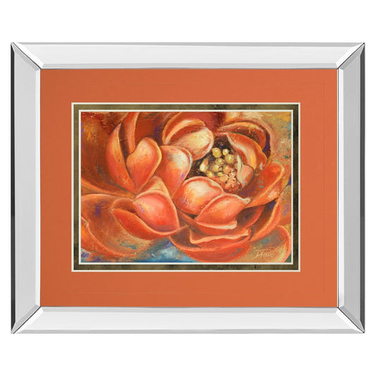 Classy Living Radiant Bloom Wall Art 40x34in | Transitional Mirrored Frame | Living Room, Bedroom & Office Decor | 3 x 40 x 34 in | Model DM5737MF