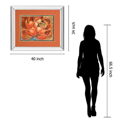 Classy Living Radiant Bloom Wall Art 40x34in | Transitional Mirrored Frame | Living Room, Bedroom & Office Decor | 3 x 40 x 34 in | Model DM5737MF