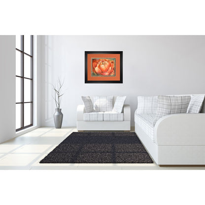 Classy Living Red Lotus Bloom Wall Art 40x34in | Transitional Multicolor Paper on MDF Frame | Living Room & Bedroom Decor | 40 x 34 x 1 in | Model DM5739