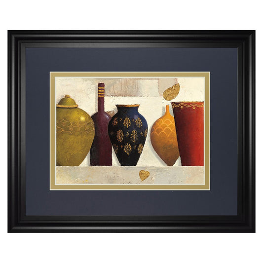 Classy Living Jeweled Vessels 40x34in Rectangular Wall Art | Transitional Multicolor Paper on MDF Frame | Living Room & Office Decor | 1 x | Model DM5749