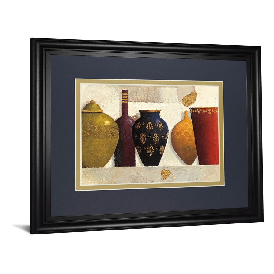 Classy Living Jeweled Vessels 40x34in Rectangular Wall Art | Transitional Multicolor Paper on MDF Frame | Living Room & Office Decor | 1 x | Model DM5749