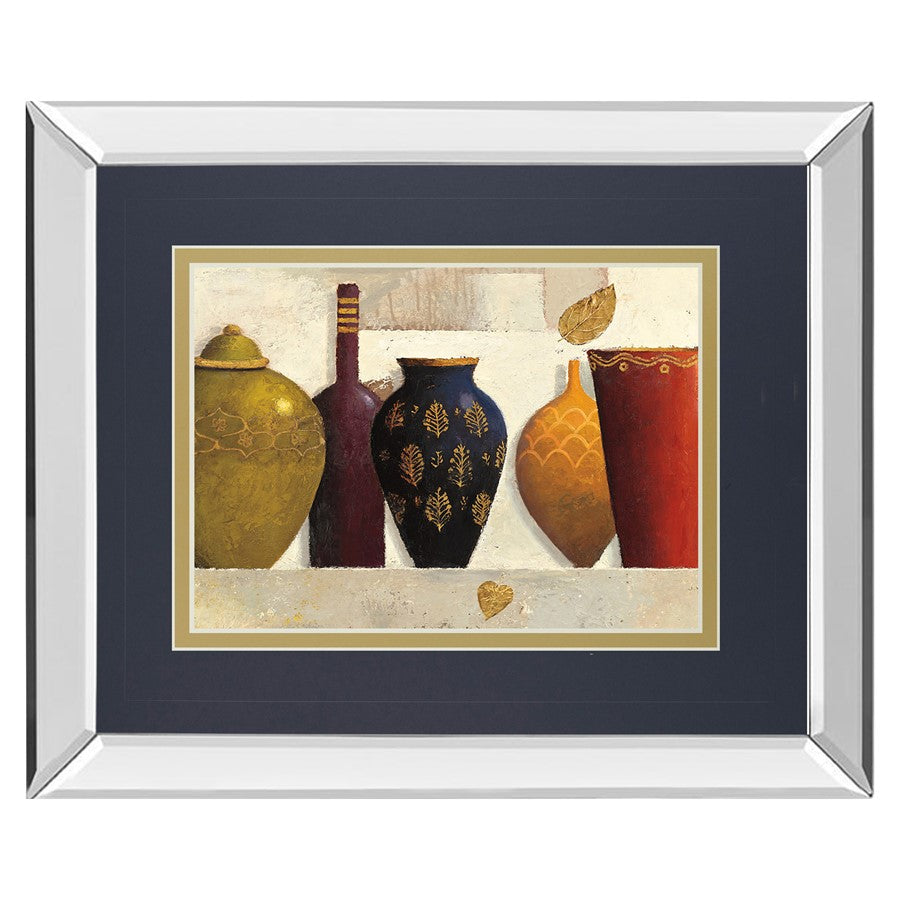 Classy Living Jeweled Vessels 40x34in Wall Art | Transitional Mirrored Frame | Living Room, Office & Den Decor | 40 x 34 x 3 in | Model DM5749MF