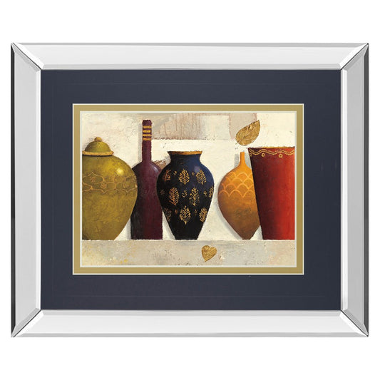 Classy Living Jeweled Vessels 40x34in Wall Art | Transitional Mirrored Frame | Living Room, Office & Den Decor | 40 x 34 x 3 in | Model DM5749MF