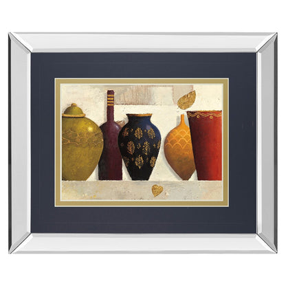 Classy Living Jeweled Vessels 40x34in Wall Art | Transitional Mirrored Frame | Living Room, Office & Den Decor | 40 x 34 x 3 in | Model DM5749MF