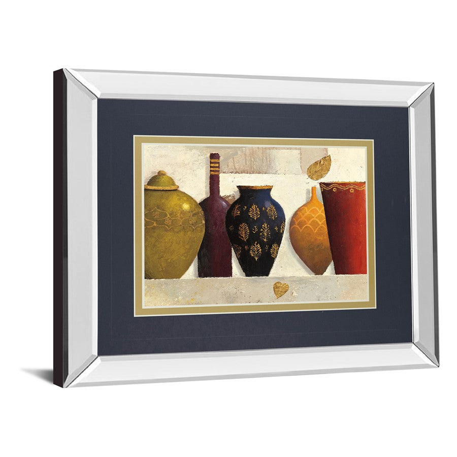 Classy Living Jeweled Vessels 40x34in Wall Art | Transitional Mirrored Frame | Living Room, Office & Den Decor | 40 x 34 x 3 in | Model DM5749MF