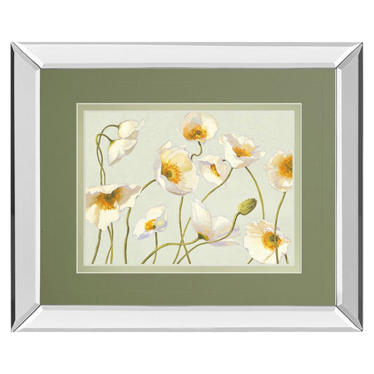 Classy Living Golden Poppies 40x34in Wall Art | Antique/Vintage Floral Print with Mirrored Frame | Living Room & Bedroom Decor | 40 x 34 | Model DM5752MF