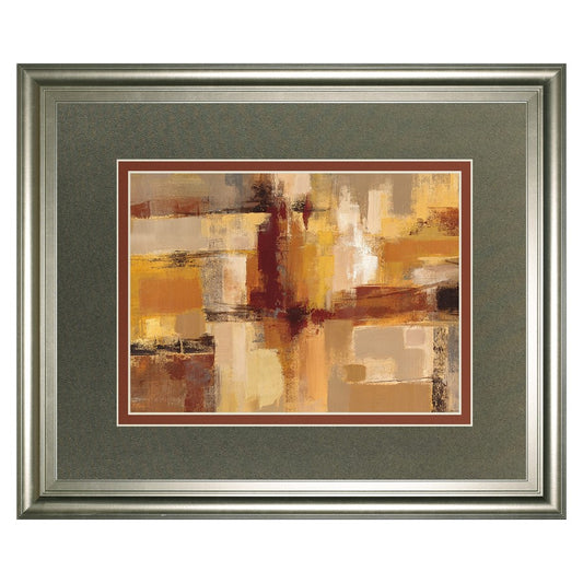 Classy Living Abstract Harmony Wall Art 40x34in | Contemporary Multicolor Abstract on Paper in Silver Serenity MDF Frame | Living Room & | Model DM5753
