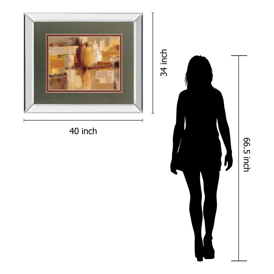 Classy Living Abstract Harmony 40x34in Wall Art | Contemporary Mirrored Frame | Living Room & Office Decor | 40 x 34 x 3 in | Model DM5753MF
