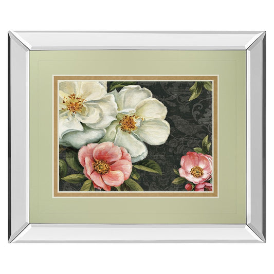 Classy Living Botanical Grace 40x34in Wall Art | Traditional Mirrored Frame Floral Print | Living Room & Bedroom Gallery Decor | 40 x 34 | Model DM5754MF