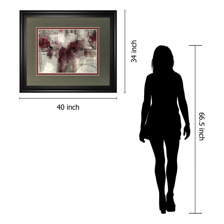 Classy Living Muted Harmony 40x34in Wall Art | Contemporary Abstract on Paper in Midnight Aura Frame | Living Room & Office Decor | 1 x 40 | Model DM5756