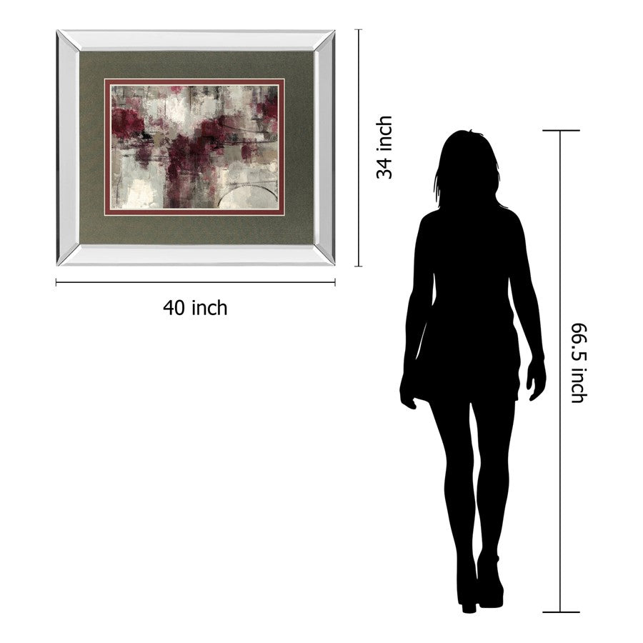 Classy Living Muted Harmony Wall Art 40x34in | Contemporary Mirrored Frame | Living Room, Office & Bedroom Decor | 34 in H | Model DM5756MF