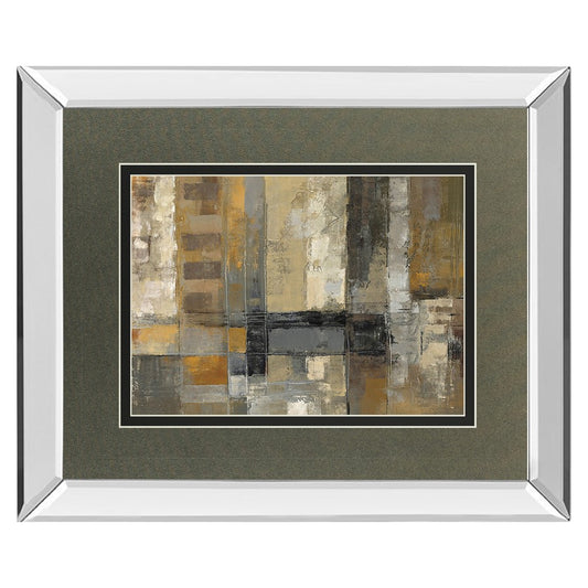 Classy Living One Way Street 40x34in Wall Art | Contemporary Mirrored Frame Abstract Graphic Print | Living Room & Office Decor | 3 x 40 | Model DM5757MF