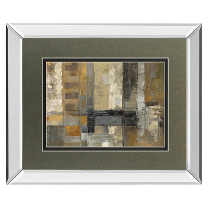 Classy Living One Way Street 40x34in Wall Art | Contemporary Mirrored Frame Abstract Graphic Print | Living Room & Office Decor | 3 x 40 | Model DM5757MF