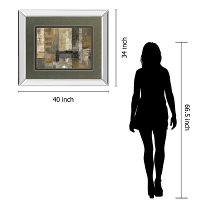 Classy Living One Way Street 40x34in Wall Art | Contemporary Mirrored Frame Abstract Graphic Print | Living Room & Office Decor | 3 x 40 | Model DM5757MF