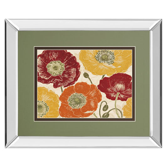 Classy Living Floral Harmony 40x34in Wall Art | Contemporary Mirrored Frame | Living Room, Bedroom & Office Decor | 3 x 40 x 34 in | Model DM5758MF
