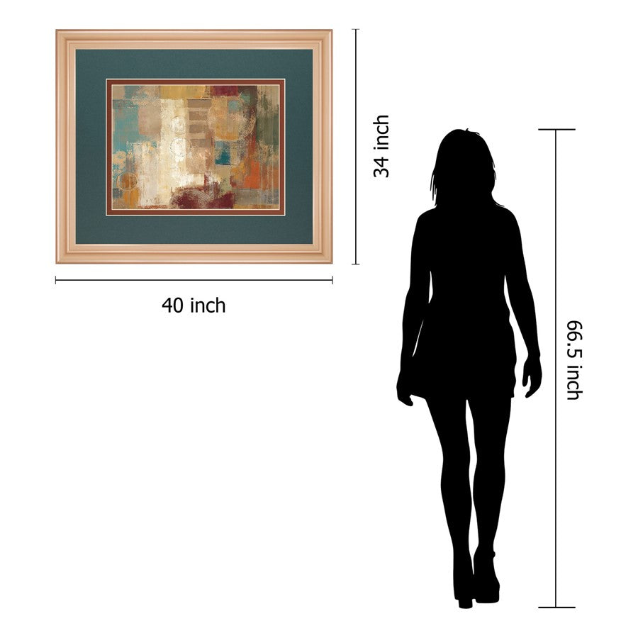 Classy Living Elegant Harmony 40x34in Wall Art | Contemporary Abstract Rose Gold Frame | Living Room & Office Decor | 1 x 40 x 34 in | Model DM5759
