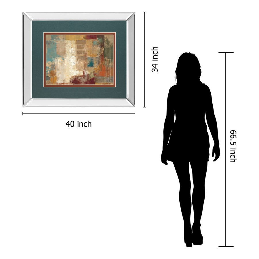 Classy Living Elegant Harmony Wall Art 40x34in | Contemporary Mirrored Frame Abstract Art | Living Room & Office Decor | 3 x 40 x 34 in | Model DM5759MF