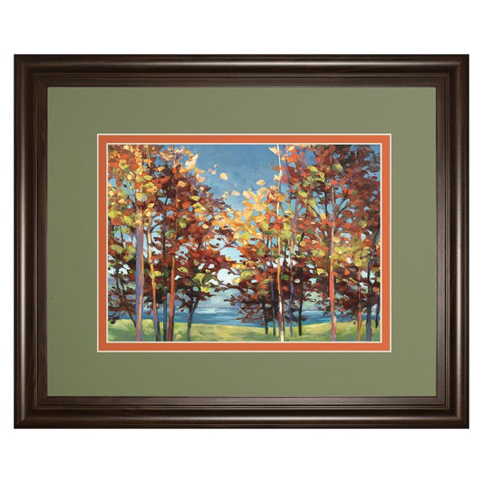 Classy Living Autumn Canopy View 40x34in Wall Art | Transitional Cinnamon Mocha MDF Frame | Living Room & Office Focal Point | 40 x 34 x 1 | Model DM5760