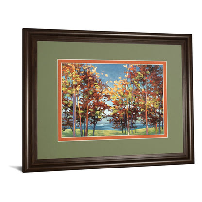 Classy Living Autumn Canopy View 40x34in Wall Art | Transitional Cinnamon Mocha MDF Frame | Living Room & Office Focal Point | 40 x 34 x 1 | Model DM5760