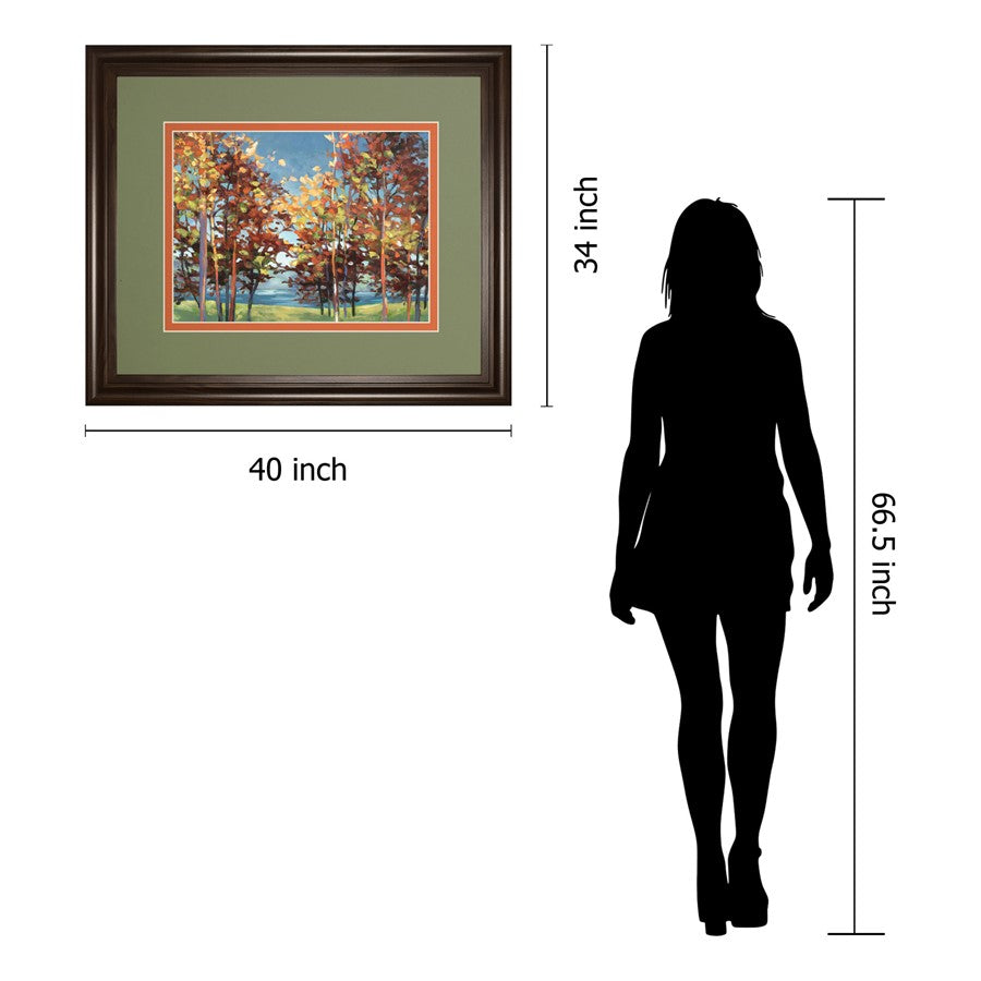 Classy Living Autumn Canopy View 40x34in Wall Art | Transitional Cinnamon Mocha MDF Frame | Living Room & Office Focal Point | 40 x 34 x 1 | Model DM5760