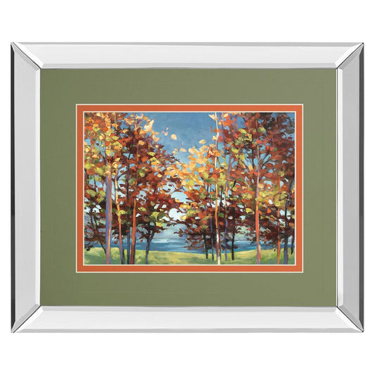 Classy Living Autumn Canopy View 40x34in Wall Art | Transitional Mirrored Frame and Double Matting | Living Room & Office Decor | 40 x 34 | Model DM5760MF