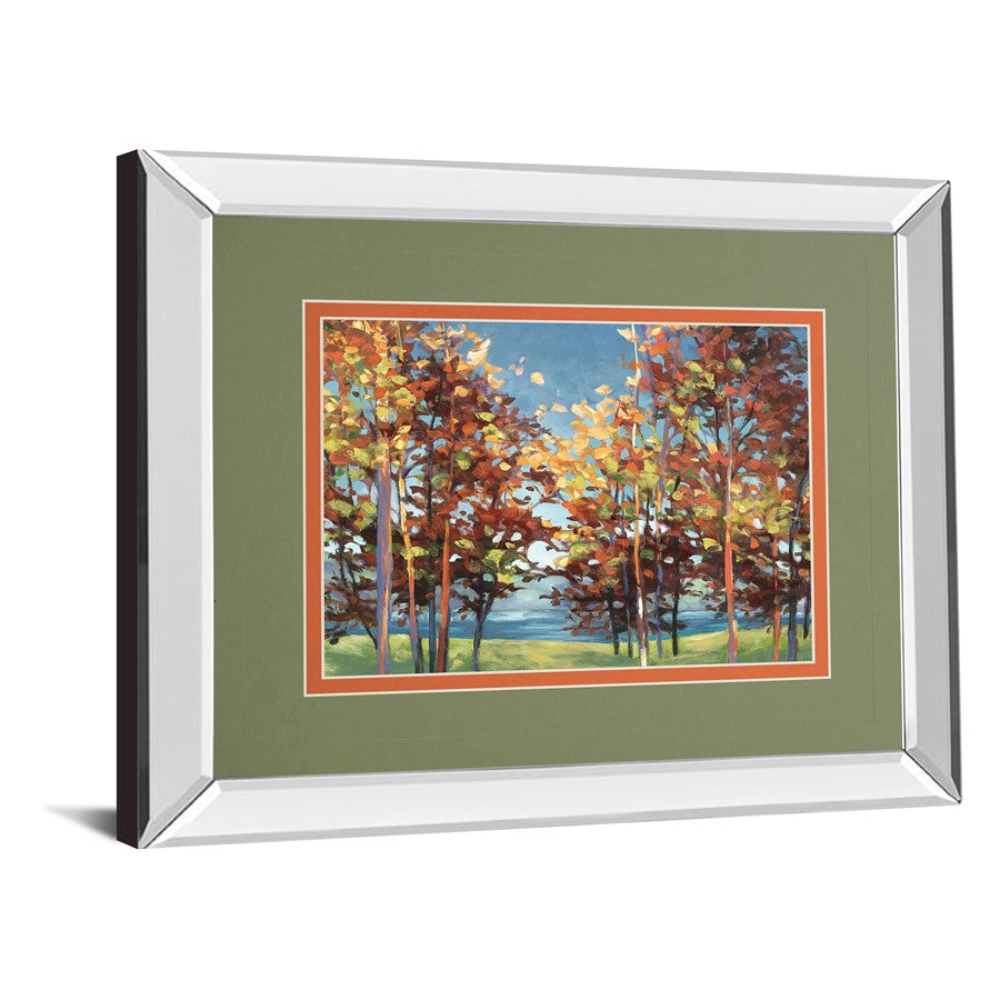 Classy Living Autumn Canopy View 40x34in Wall Art | Transitional Mirrored Frame and Double Matting | Living Room & Office Decor | 40 x 34 | Model DM5760MF
