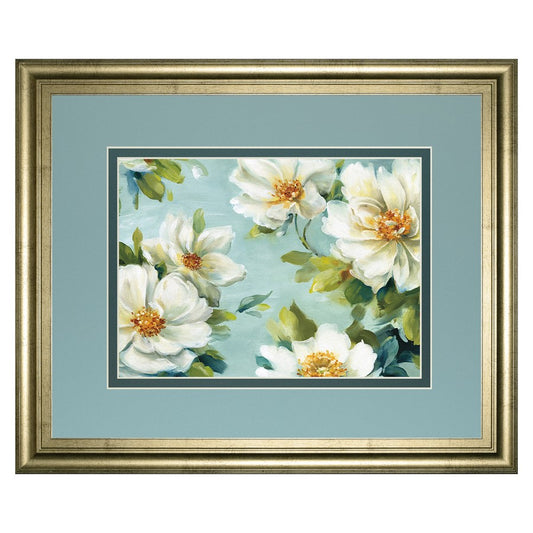Classy Living Blooming Serenity 40x34in Wall Art | Transitional Gilded Frame & Floral Paper Print | Living Room, Bedroom & Office Decor | 1 | Model DM5764