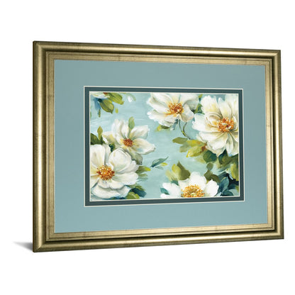 Classy Living Blooming Serenity 40x34in Wall Art | Transitional Gilded Frame & Floral Paper Print | Living Room, Bedroom & Office Decor | 1 | Model DM5764